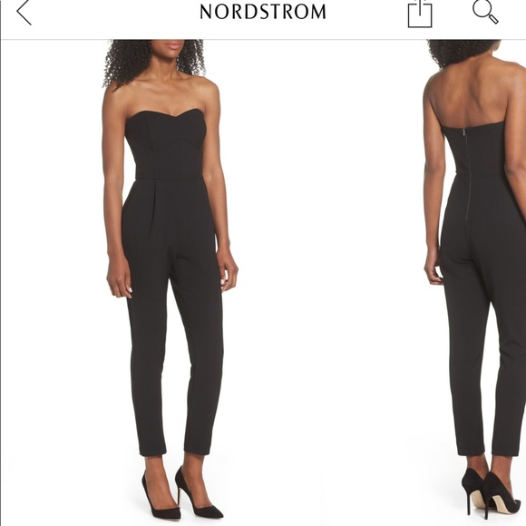adelyn rae strapless slim leg jumpsuit